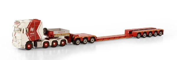 WSI01-3627 - MERCEDES ACTROS MP4 SLT BIGSPACE 8x4 con pianale ribassato a 5 assi e carrello a 3 assi ANDRE VOSS - 1