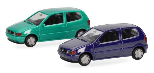 HER012140-007 - 2 pezzi da assemblare VOLKSWAGEN Polo Blu e verde - 1