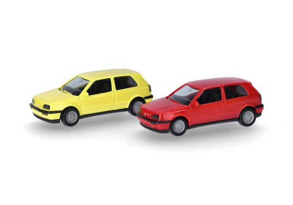 HER014014 - VOLKSWAGEN Golf III VR6 giallo e rosso - 2 pezzi da assemblare - 1