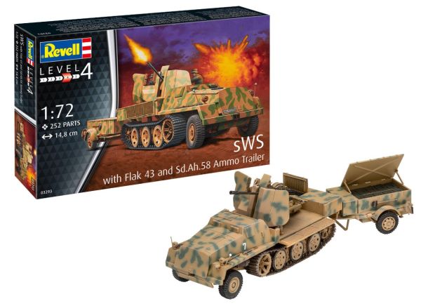 REV03293 - Carro armato SWS con FLAK43 e SD AH58 da assemblare e verniciare - 1