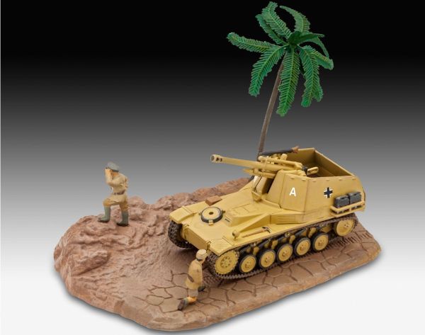 REV03334 - Diorama con carro armato SD KFZ con personaggio da assemblare e dipingere - 1