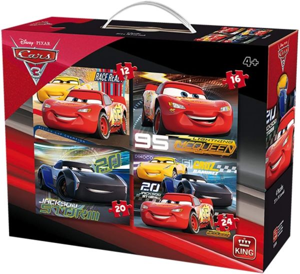 KING05504 - 4 CARS 3 puzzle da 12-16-20-24 pezzi - 1