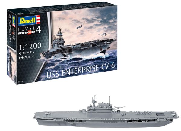 REV05824 - USS Enterprise CV-6 da assemblare e dipingere - 1