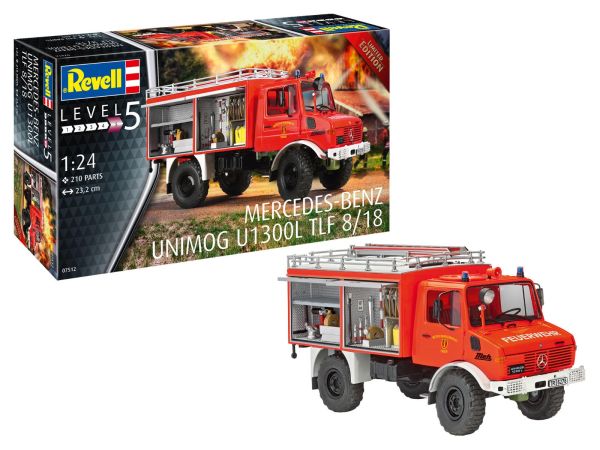 REV07512 - Modello da assemblare e dipingere - MERCEDES Unimog U 1300 L TLF 8/18 Pompiere - 1