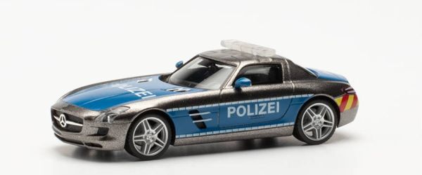 HER096515 - MERCEDES SLS AMG blu e grigio polizia - 1