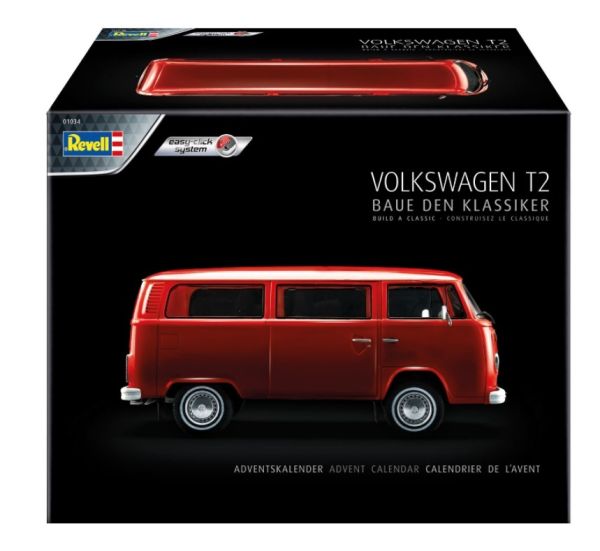 REV01034 - Calendario dell'avvento 2021 - Autobus VOLKSWAGEN T2 con verniciatura da montare - 1