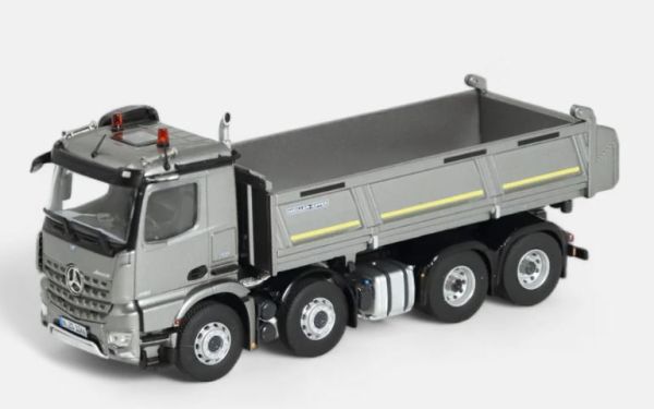 NZG1066/55 - MERCEDES-BENZ Arocs 8x4 ribaltabile MEILLER Grigio argento metallizzato - 1