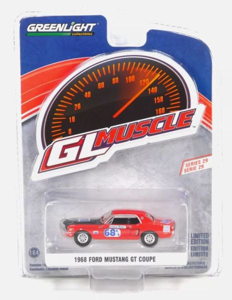 GREEN13360-B - FORD Mustang GT coupé #68 1968 rosso della serie GL MUSCLE in blister - 1