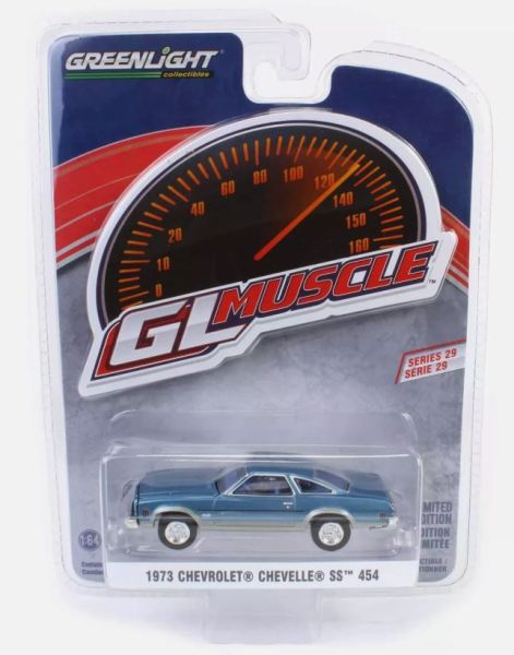 GREEN13360-D - CHEVROLET Chevelle SS 454 1973 blu GL MUSCLE in blister - 1