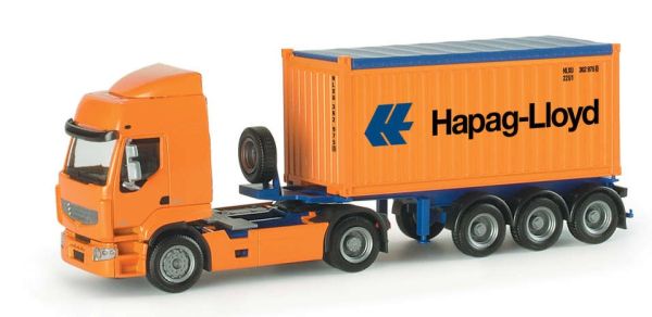 HER153652 - RENAULT premium 4x2 con rimorchio HAPAG LLOYD a 3 assi da 20 piedi per container - 1