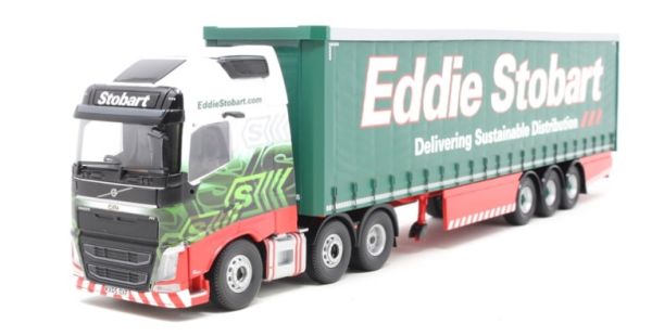 CORCC16002 - Semirimorchio VOLVO FH 6X4 a 3 assi EDDIE STOBART bianco/verde/rosso - 1