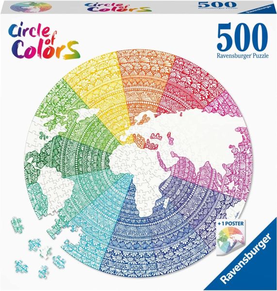 RAV171682 - Puzzle di 500 pezzi Mandala Circle of Colors - 1