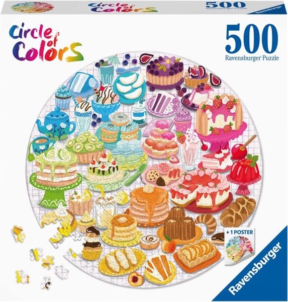 RAV171712 - 500 pezzi Puzzle di dolci e pasticcini Cerchio di colori - 1