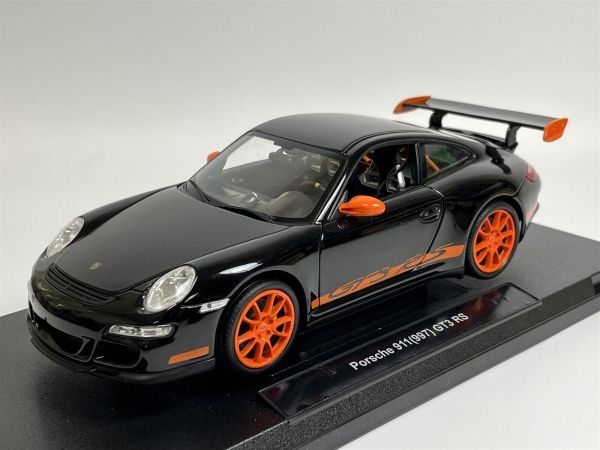 WEL18015NOIR - PORSCHE GT3 rs 2007 Nero con cerchi arancioni - 1