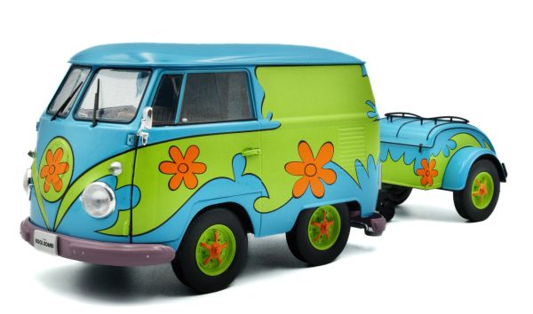 SOL1810904 - VOLKSWAGEN Combi con rimorchio - Flower Power 2024 blu e verde - 1