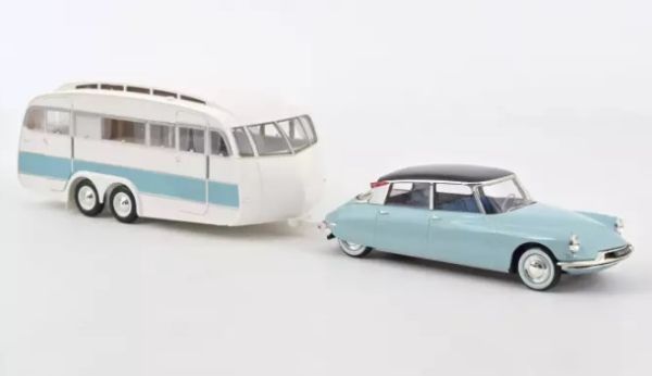 NOREV181760 - CITROEN DS 19 1959 con Caravan Hénon blu - 1