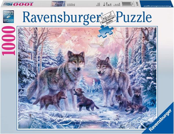 RAV191468 - Puzzle 1000 pezzi Lupi artici - 1