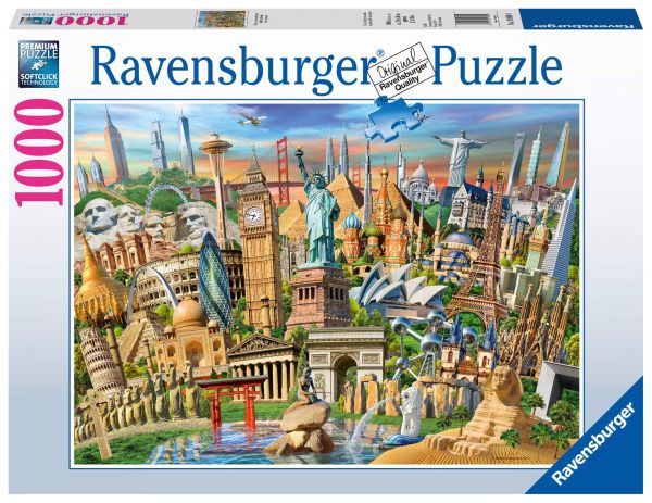 RAV198900 - Puzzle da 1000 pezzi Punti di riferimento del mondo - 1