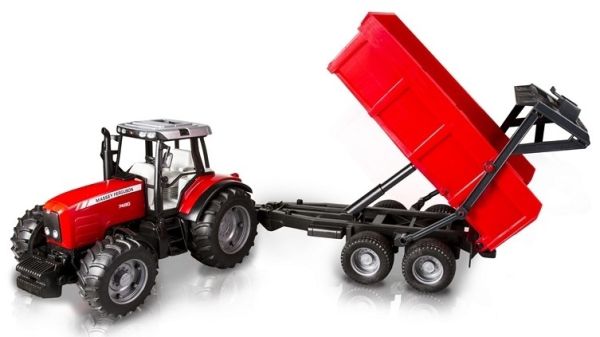 BRU2045 - MASSEY FERGUSON 7480 con rimorchio Scala: 1/16 - 1