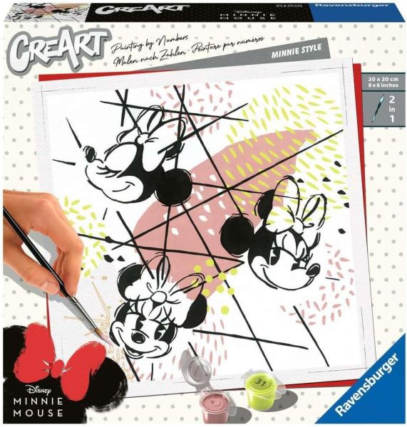 RAV201273 - CreArt DISNEY Minnie Style con dipinto 20x20 cm - 1