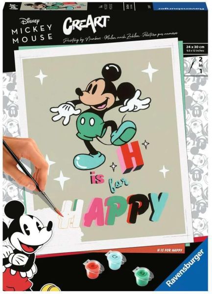 RAV201297 - CreArt DISNEY Mikey - H is for Happy con pittura 24x30 cm - 1