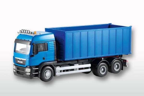 EMEK20884 - MAN TGS 6x4 blu, autocarro rettilineo con rullo compressore - 1