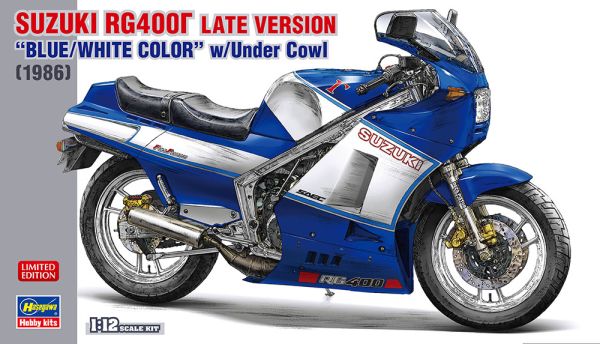 HAW21739 - Moto SUZUKI RG400I blu e bianca da montare e verniciare - 1