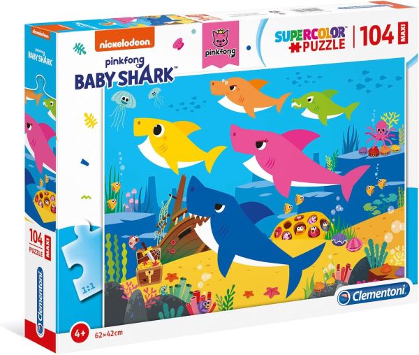 CLE23751 - MAXI Puzzle 104 pezzi BABY SHARK - 1