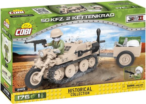 COB2401 - Veicolo tedesco S.D.KFZ 2 KETTENKRAD Afrika Korps - 176 pezzi - 1