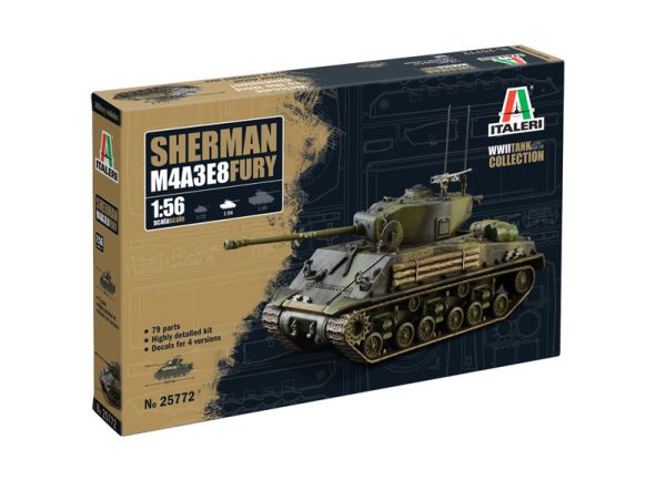 ITA25772 - Carro armato SHERMAN M4A3E8 Fury da assemblare e dipingere - 1