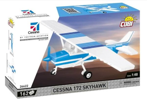 COB26622 - Aeromobile CESSNA 172 Skyhawk bianco e blu - 162 pezzi - 1