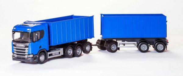 EMEK28864 - SCANIA R500 camion container blu 8x4 con rimorchio container 1+2 assi - 1