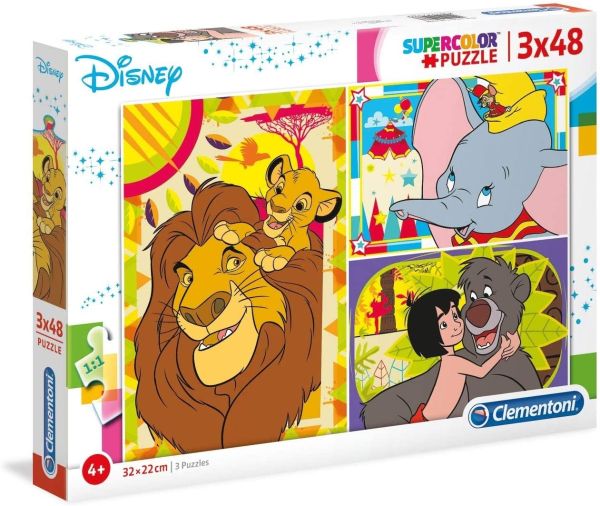 CLE25236 - Puzzle 3x48 Pezzi DISNEY Animali - 32x22 cm - 1