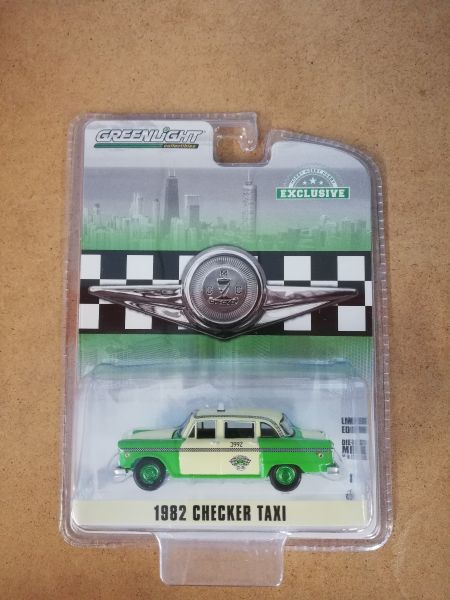 GREEN30208VERT - CHECKER MOTORS MARATHON A11 1982 taxi verde e crema con cerchi verdi venduto in blister - 1