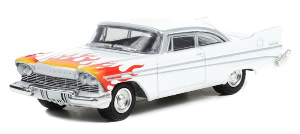 GREEN30362 - PLYMOUTH Belvedere 1957 bianco con fiamme in blister - 1