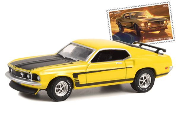 GREEN30373 - 1969 FORD Mustang Boss 302 UNITED STATES POSTAL SERVICE in blister - 1