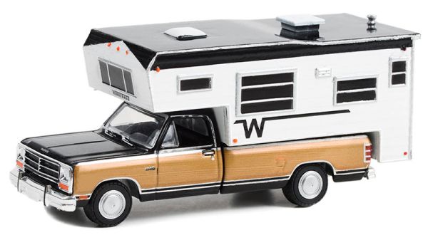 GREEN30410 - DODGE Ram D-250 Royal SE nero 1990 con camper Winnebago sotto blister - 1