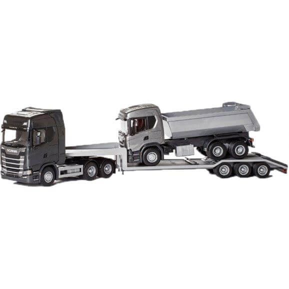 EMEK30613 - SCANIA S 6x4 nero con portamacchine a 3 assi e SCANIA G500 6x4 - 1