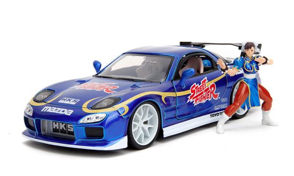 JAD30838 - MAZDA RX-7 con figura di CHUN-LI blu 1993 STREET FIGHTER - 1