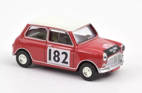 NOREV310522 - MINI COOPER S 1964 rosso tartan con numero 182 - 1