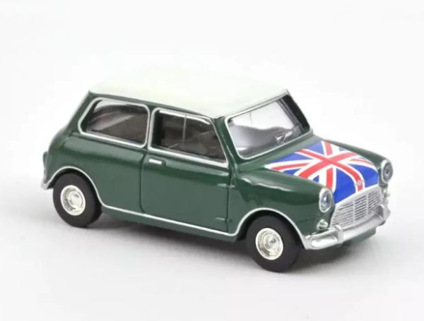 NOREV310524 - 1964 MINI COOPER S Verde mandorla con bandiera sul cofano - 1