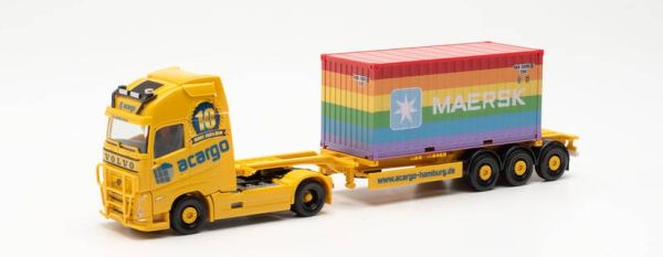 HER315364 - VOLVO FH GL 4x2 camion container MAERSK RAINBOW con rimorchio a 3 assi ACARGO 10 ANNI - 1