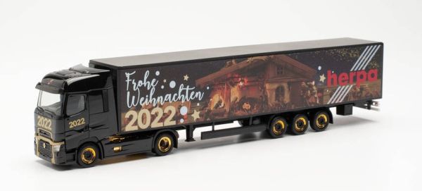 HER315470 - RENAULT T FACELIFT 4x2 con rimorchio a 3 assi HERPA CHRISTMAS MODEL 2022 - 1