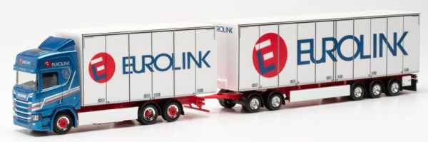 HER316552 - SCANIA 6x2 CR 20 HD con Dolly e rimorchio a 3 assi EUROLINK blu - 1