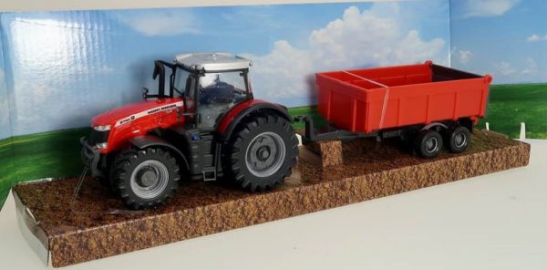 BUR31662 - MASSEY FERGUSON 8740S con rimorchio a cassone ribaltabile - 1