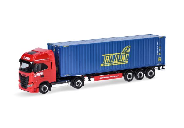 HER317368 - IVECO S-Way LNG 4x2 con rimorchio porta container 3 assi HH BODE/TAILWIND - 1