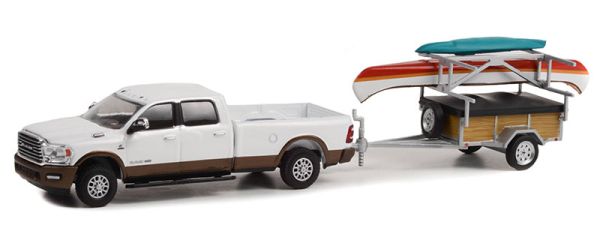 GREEN32260-D - DODGE 2500 2022 con rimorchio e canoa della serie HITCH & TOW in blister - 1