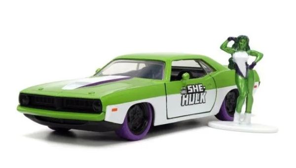 JAD34273 - 1973 PLYMOUTH Barracuda con figura di She HULK - 1