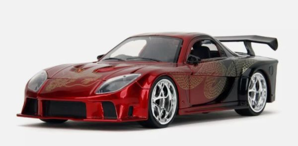 JAD35194 - MAZDA RX-7 WideBody Candy 1995 Rosso e Nero - SLIPS ROSA - 1