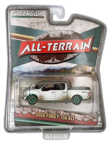 GREEN35270-FVERT - FORD F-150XLT 2020 Grigio sporco con ruote verdi della serie ALL-TERRAIN in blister - 1